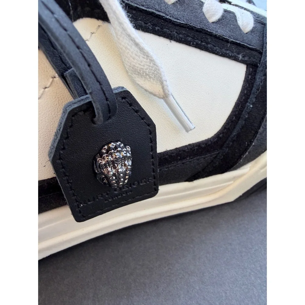 Kurt Geiger London Mens Black Sparkle White Eagle Head New Low Top Sneakers NWOB